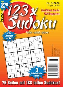 123 x Sudoku – Nr 3 2026