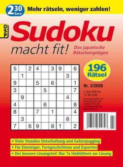 Sudoku macht fit – Nr 3 2026