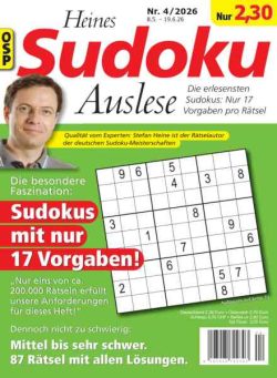 Heines Sudoku Auslese – Nr 4 2026