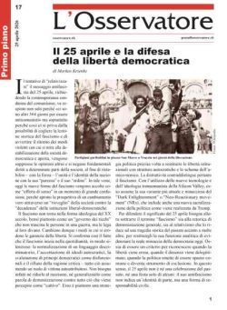 L’Osservatore – 25 Aprile 2026