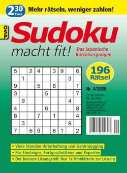 Sudoku macht fit – Nr 4 2026