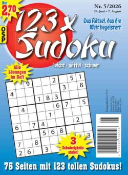 123 x Sudoku – Nr 5 2026