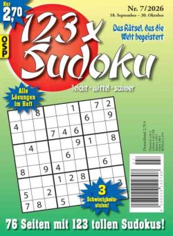 123 x Sudoku – Nr 7 2026