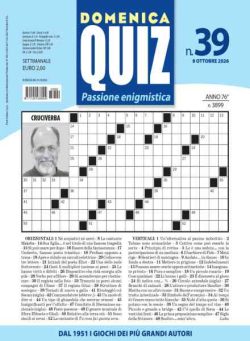 Domenica Quiz – 8 Ottobre 2026