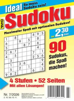 Ideal Sudoku – Nr 7 2026