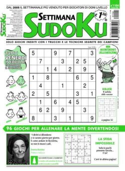 Settimana Sudoku – 9 Ottobre 2026